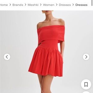 Meshki Strapless Scarlet Dress